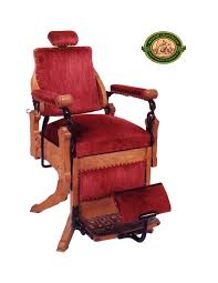 Antique Oak Barber S Chair Oak Red Velvet