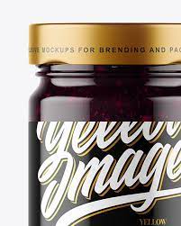 Download Clear Glass Jar With Blueberry Jam Mockup In Jar Mockups On Yellow Images Object Mockups