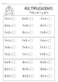 Tablas De Multiplicar Juegos Para Imprimir Aprender Ejercicios Math Fact Worksheets Teaching Multiplication Printable Math Worksheets