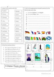 Countries Nationalities Flags Capital Cities And Famous Places English Esl Worksheets For Distance Learning And Physic Learn English Country English Lessons