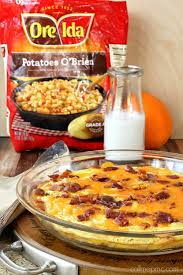 I love using the potatoes o'brien because they are already chopped and they come with red and green bell peppers. Baked Potato Bacon Egg Breakfast Skillet Call Me Pmc