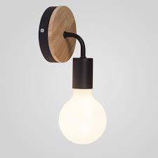 Aliexpress Com Buy Vintage Solid Wood Wall Lamps Bedroom Bedside Wall Lights Retro Industrial Wall Sconces Nordic St Wall Lights Wall Lamp Iron Wall Lighting