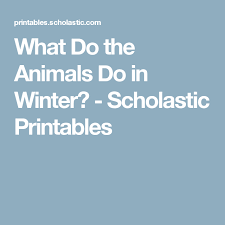 What Do The Animals Do In Winter Scholastic Printables Teaching Fluency Kindergarten Science Scholastic