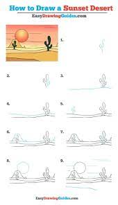 Easy acrylic painting for beginners. How To Draw A Desert Really Easy Drawing Tutorial Landscape Drawing Easy Landscape Drawing Tutorial Sunset Drawing Easy