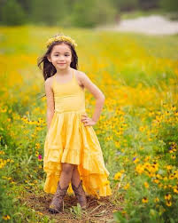 Stella High Low Dress In Yellow Yellow Flower Girl Dresses Flower Girl Dresses Boho Big Girl Dresses