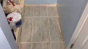I have a rental property that i attempted to install trafficmaster self stick ceramica over soundly installed linoleum flooring. Veda 4 5 2015 Finished Trafficmaster Ceramica Groutable Vinyl Tile Floor Youtube