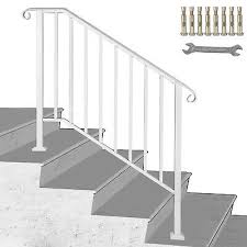 See more ideas about outside handrails, mobile home porch, building a deck. Wrought Iron Handrail Picket Fits 3 Or 4 Steps Stair Railing For Outdoor Steps Ebay