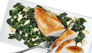 Saftige Hahnchenbrust Auf Feta Spinat Bett Rezept Rezepte Gesunde Rezepte Spinat