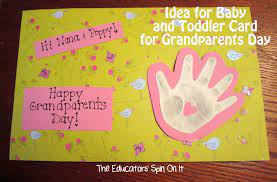 Happy grandparents day lola elephant greeting card. Handprint Card Grandparents Day Crafts Grandparents Day Cards Kids Birthday Cards
