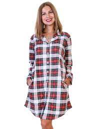 Angelina Womens Flannel Button Down Sleep Shirt Dress Pajama 1-pack - Walmartcom