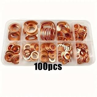 Leak-proof copper washers for automotive and engine maintenance, AI generated