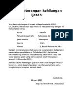Surat pernyataan kehilangan bilyet deposito. Surat Pernyataan Kehilangan Dokumen Asli