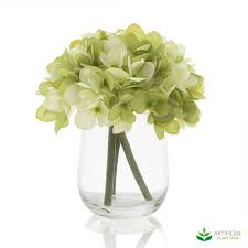 25% off eucalyptus with code: Green Hydrangea In Glass Vase 18cm