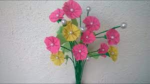 When working with floral tape, you need to gently stretch the tape as you wrap to get it to stick. How To Make Crepe Paper Flowers For Decoration Diy Youtube