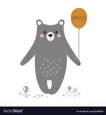 5 out of 5 stars. Card With Cute Bear And Balloon Welcoming Banner Simple Design With Funny Bear Download A Free Preview Or High Q In 2021 Cute Bears Bear Vector Cute Animal Drawings