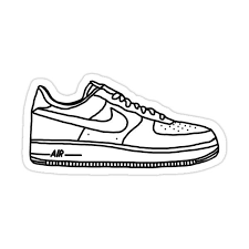 Air Force One Sticker By Ashley Grace In 2021 Black And White Stickers Sneakers Drawing Air Force Ones