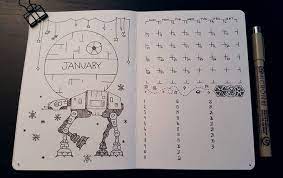 Funny Star Wars Monthly Bullet Journal Layout Bullet Journal Ideas Pages Bullet Journal Themes Bullet Journal Month
