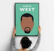 Kanye West Poster Kanye West Print Kanye West Art Etsy Kanye West Painting Kanye West West Art