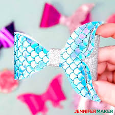 You can choose either the pdf print file or if you have a cutting machine, grab the svg cut file and make cutting out the pattern quick. Make Hair Bows With Mermaid Tails Butterfly Wings And Hearts Jennifer Maker