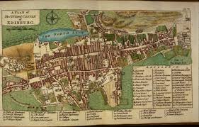 Old Plan If The City And Castle Edinburg Historical Landscape History Travel Scotland
