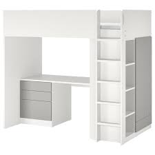 Maybe you would like to learn more about one of these? Smastad Letto A Soppalco Bianco Grigio Con Scrivania Con 4 Cassetti Ikea It