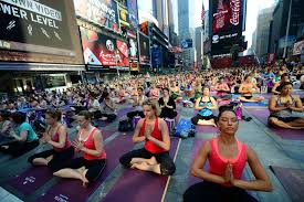 yoga à times square à new york