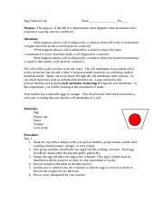 To observe the effects of osmosis on an animal membrane. Egg Osmosis Lab Report Pdf Egg Osmosis Sample 2 Lab