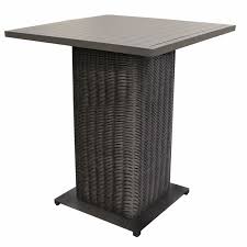 Brown rectangle acacia wood counter height outdoor patio dining table. Bar Height Patio Tables Wayfair