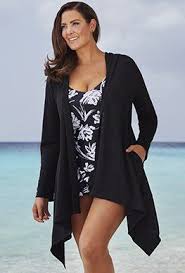 Black Bathing Suit Cover Up Plus Size Swimwear Cover Ups Bathing Suit Cover Ups Hoodie Cardigan Plus Size Swimwear Black Cardigan