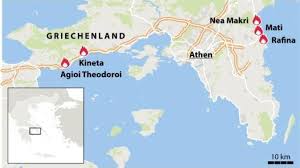 Die griechenland karte ist eine nützliche planungshilfe für den ferienhaus urlaub. Brande Waldbrande In Griechenland Zahl Der Todesopfer Steigt Auf 79 Augsburger Allgemeine