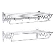 Maybe you would like to learn more about one of these? Stoneway 40 60cm Stainless Steel Wall Mounted Expandable Clothes Drying Rack Towel Rack Accordion Clothes Drying Rack Pull Out Laundry Hanger Room Home Gift Sliver Black Walmart Com Walmart Com
