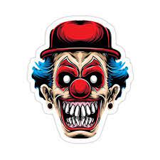 Creepy Clown Sticker By Alex Dee In 2021 Scary Clown Face Scary Clowns Joker Artwork