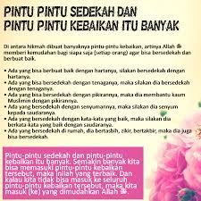 Pintu Pintu Sedekah Dan Pintu Pintu Kebaikan Itu Banyak Kutipan Bijak Perbaikan Diri Dan Bijak
