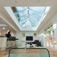 Aluminium Roof Lantern Skylight And Flat Roof Skylight Are All Terms Used To Describe A Glazed Struct Orangery Extension Kitchen Kitchen Orangery Roof Lantern