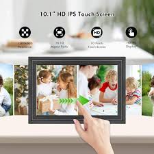 Marco de Fotos Digital WiFi de 10,1 Pulgadas, Memoria Integrada de 32 GB,  Marco de Fotos con Pantalla Táctil IPS HD de 1280 x 800, Comparte Fotos o  Vídeos al Instante a
