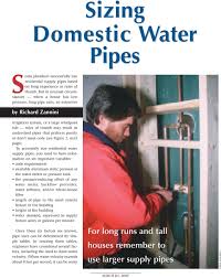 Sizing Domestic Water Pipes Some Plumbers Successfully Size