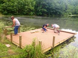 Floating docks and dock kits are shipped from virginia throughout contingent u.s. Floating Dock On 3 Acre Private Pond Geofoam Styrofoam Eps Polystyrene Universal Foam Products