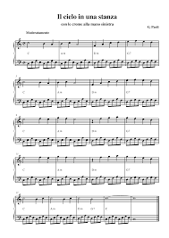Con polifonico puoi suonare più note di pianoforte alla volta. Lo Spartito De Il Cielo In Una Stanza Www Partiture It