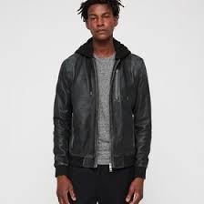 All Saints Abbot Leather Bomber Jacket 276 00 Gbp Leather Jacket Grey Leather Jacket Celebrities Leather Jacket