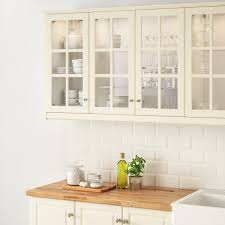 A clear glass is going to show. Bodbyn Glass Door Off White 18x30 Ikea