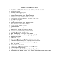 Contoh judul karya ilmiah berbahasa indonesia. Daftar 30 Judul Karya Ilmiah