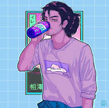 Share the best gifs now >>>. Vaporwave Blue Anime Aesthetic Novocom Top