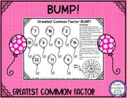 No Prep Greatest Common Factor Gcf Bump Game Greatest Common Factors Bump Games Special Education Math