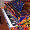 Antique, schiedmayer grand piano for sale with a satinwood. 1