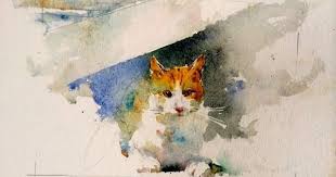 Charles Reid Cat Painting Animal Paintings Watercolor Cat