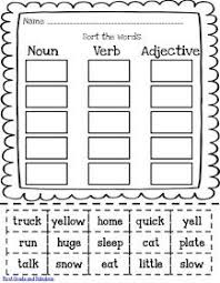 First Grade And Fabulous Just Hodgepodge And A Little Freebie Worksheet Nouns Verbs Adjectives First Grade Writing Nouns And Verbs