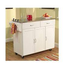 stainless steel top kitchen island cart portable counter white utility storage dining table with