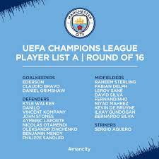 Mark's (west gorton), it became ardwick association football club in 1887 and manchester city in 1894. Manchester City On Twitter Our Ucl Player List A For The Round Of 16 Has Been Confirmed Mancity