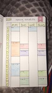 College Class Schedule Bullet Journal Planner Idea Class Schedule College Class Schedule Planner School Journals