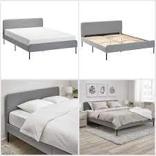 ikea slattum upholstered bed frame knisa light grey idiya ltd upholstered beds upholstered bed frame bed frame